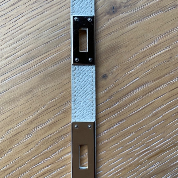 Hermès white Kelly leather choker - Picture 6 of 16